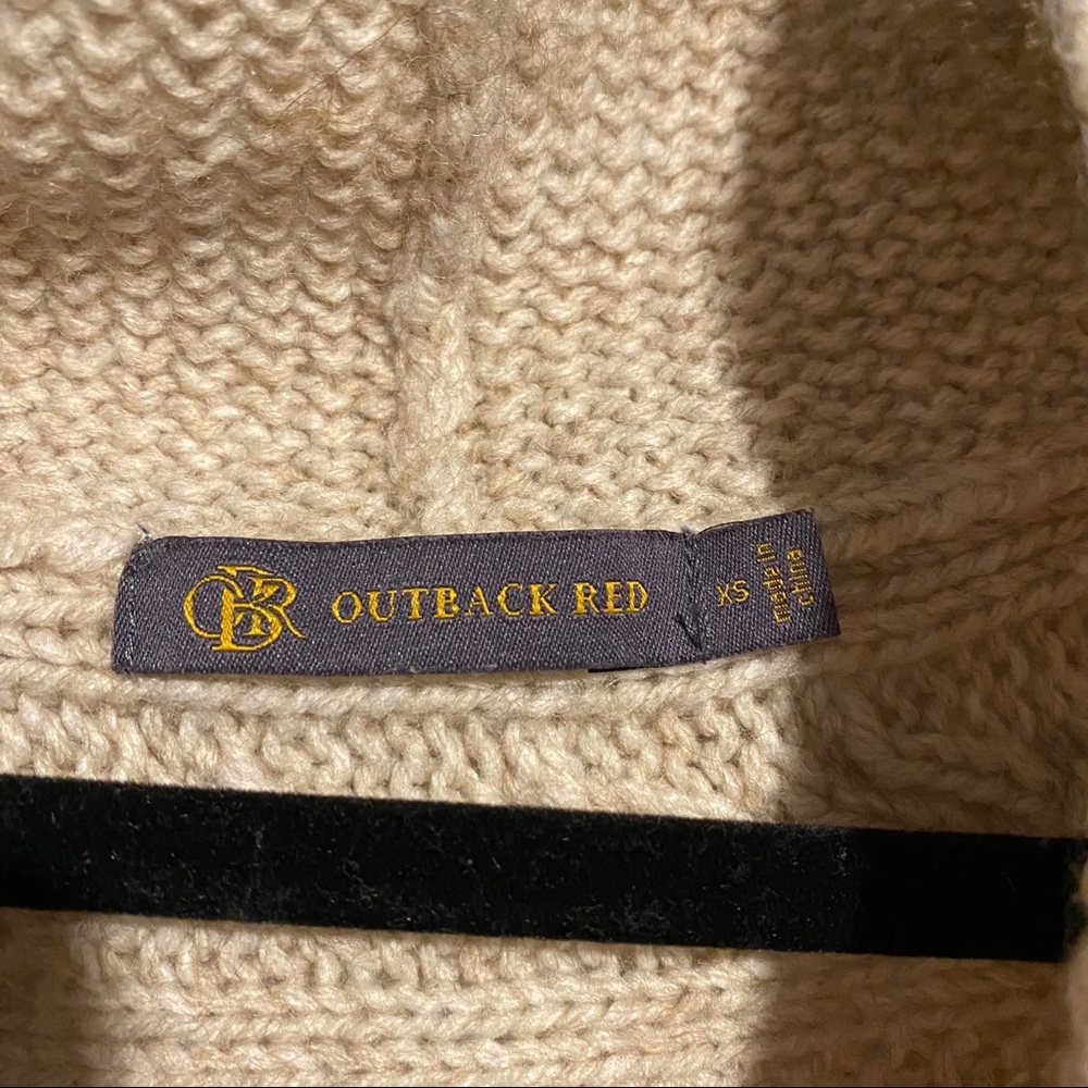 Outback Red Women’s Size XS Wool Blend Sweater Cardigan Open Front Cable Knit - Picture 4 of 8